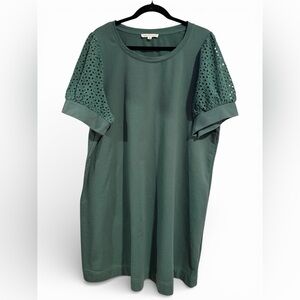 Jane + Delancey - Eyelet Sleeve Sweatshirt Dress